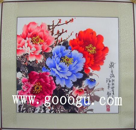 牡丹富貴蘇繡，蘇州刺繡牡丹畫，鎮(zhèn)湖蘇繡廠