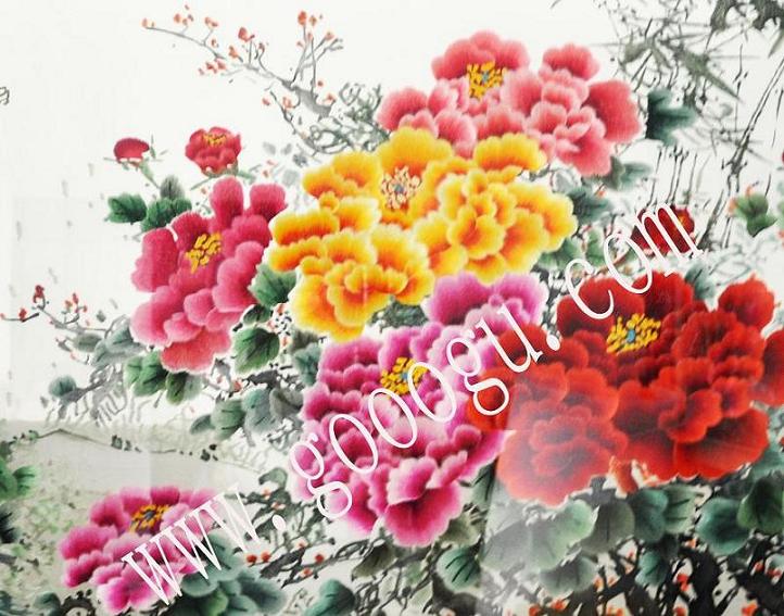 精品牡丹花、繡工精細(xì)