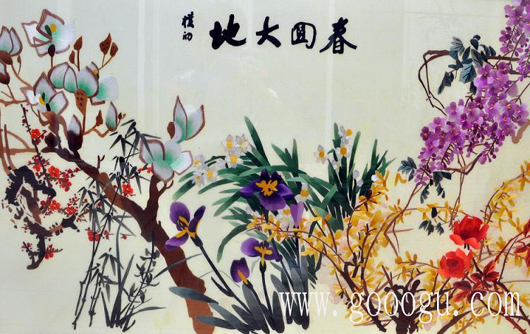 春回大地、萬(wàn)物復(fù)蘇精品刺繡壁畫(huà)！