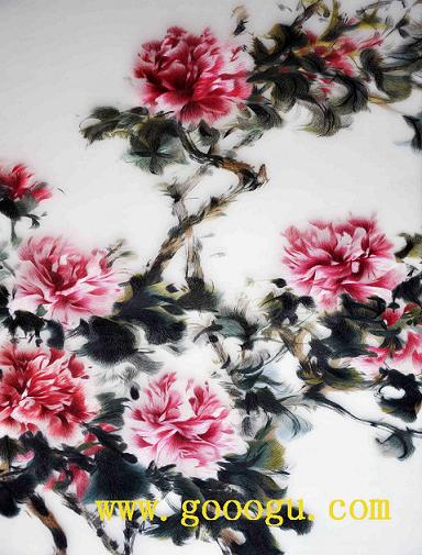 蘇繡牡丹精品，牡丹刺繡畫，蘇繡精品畫